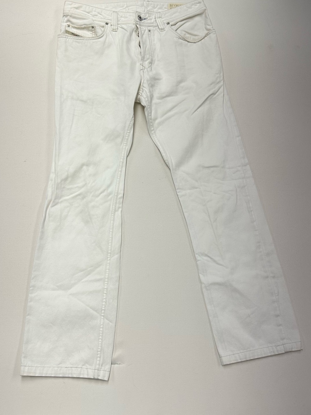 Diesel Safado Jeans Mens 33x32 White Regular Slim Straight Denim Button Fly
